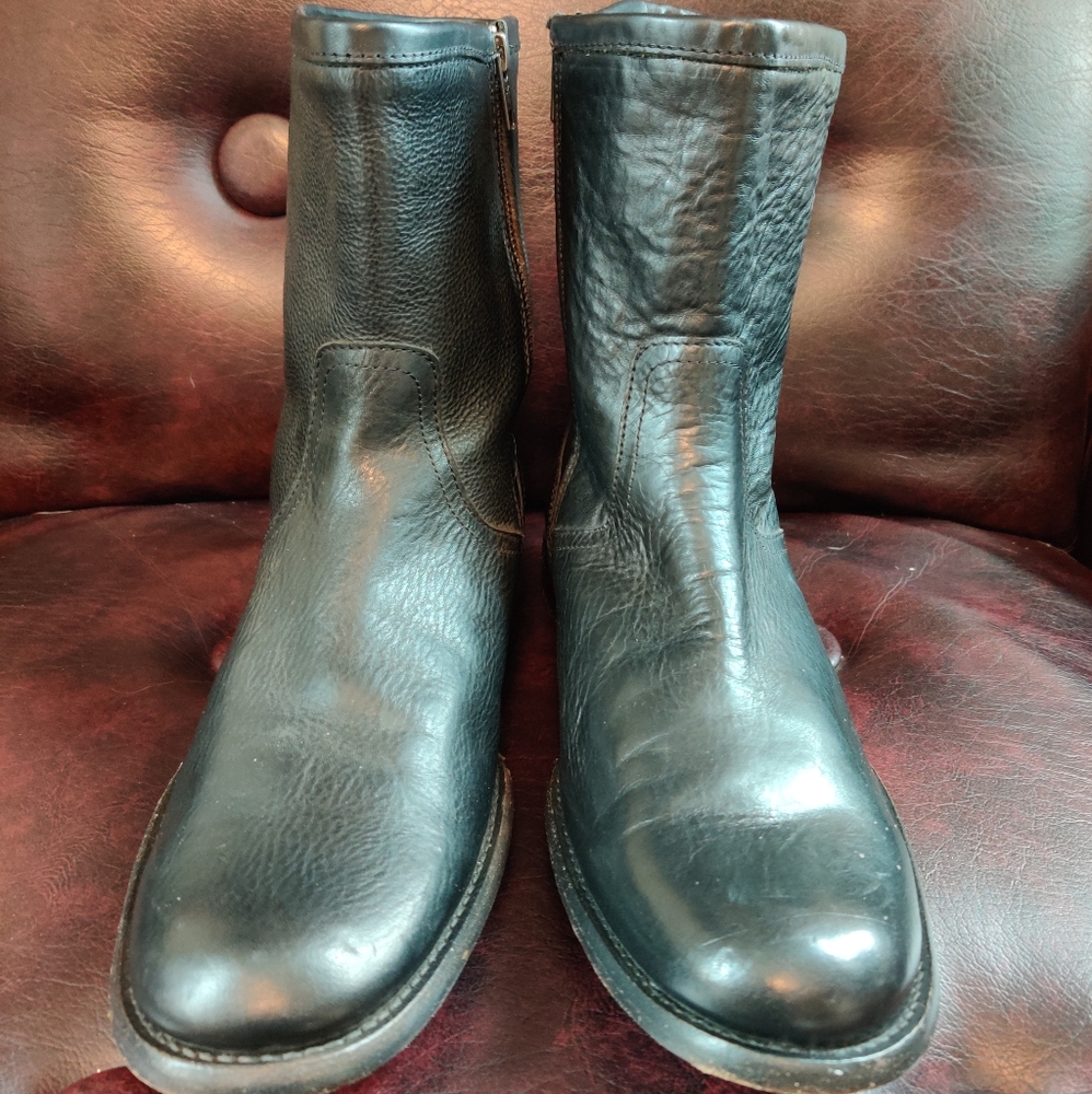 Frye/Coach Leather Zip-up Boots